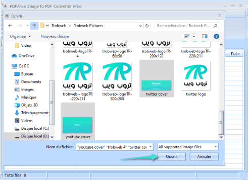 تحويل صور عديدة إلى ملف PDF