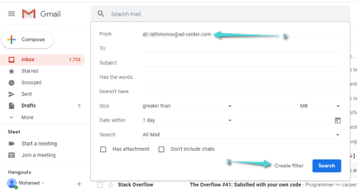 حظر بريد إلكتروني على جيميل