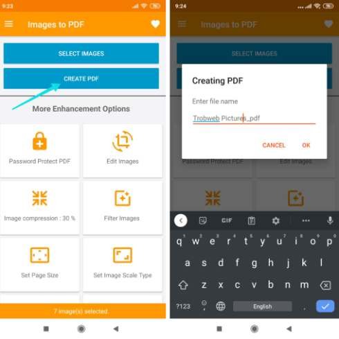 كيفية تحويل صور عديدة في ملف PDF