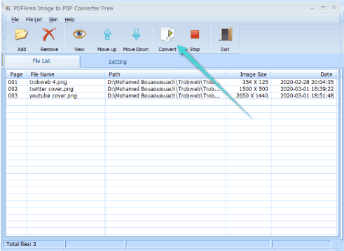 تحويل صور إلى ملف PDF