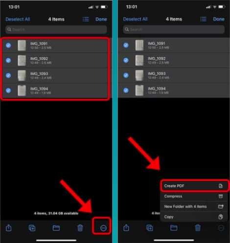 تحويل الصور إلى ملف PDF واحد