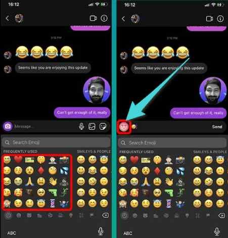 إرسال ملصق متحرك بالصورة الشخصية