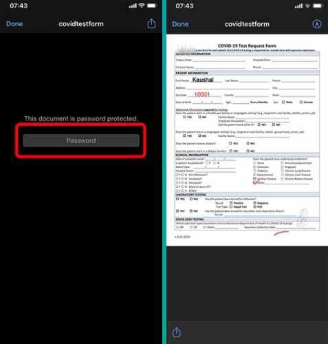 كيفية إضافة كلمة السر لملف PDF على الايفون