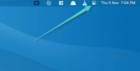 مركز التحكم في Mac