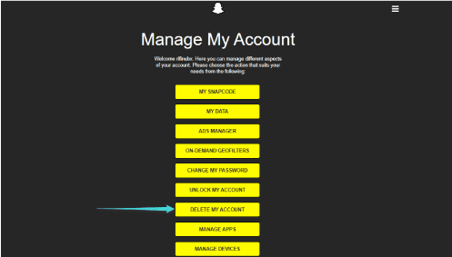 كيفية حذف حساب snapchat