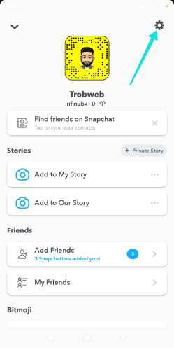 رمز الترس في سناب شات