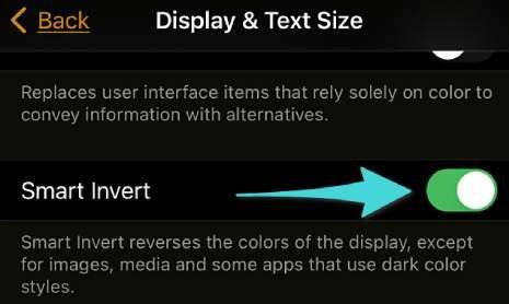 تمكين Smart Invert