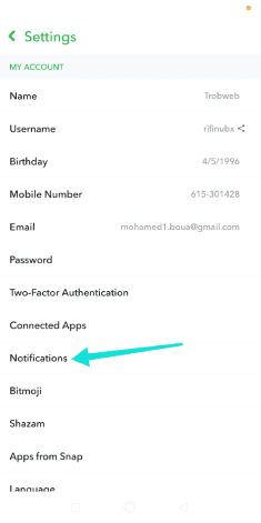كيفية تعطيل إشعارات سناب شات