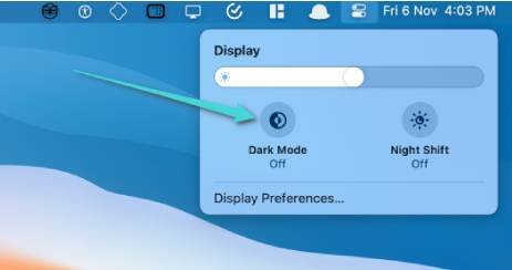تمكين الوضع الليلي على الماك