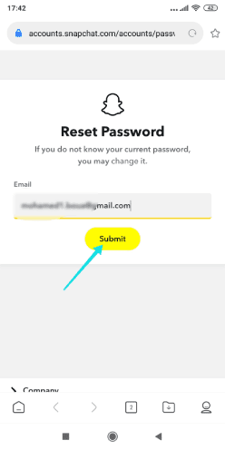 استرجاع حساب سناب شات عبر البريد الإلكتروني