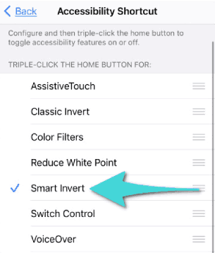 تمكني اختصار Smart Invert