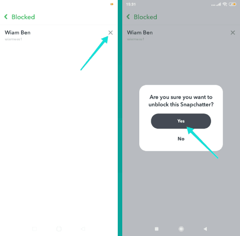 كيفية إلغاء حظر شخص على snapchat