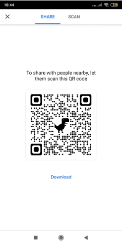 إنشاء كود QR لصفحة الويب على متصفح جوجل كروم