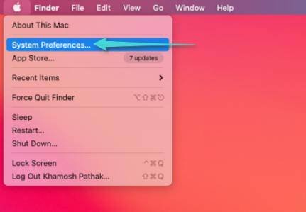 كيفية الدخول إلى تفضيلات النظام على MacOs