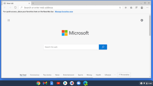 استخدام مايكروسوفت إيدج على كروم بوك
