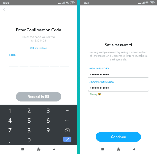 إعادة تعيين كلمة السر لحساب سناب شات