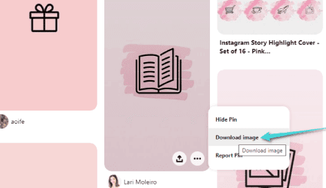 أيقونات هايلايت على بنترست