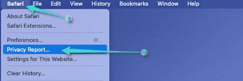 تقرير الخصوصية في متصفح سفاري