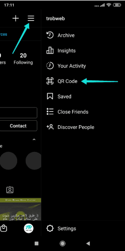 معرفة كود QR الخاص بحسابك إنستقرام