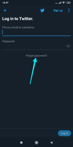 إعادة تعيين كلمة سر حسابك تويتر