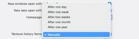 تمكين مسح سجل التصفح تلقائياً على Safari