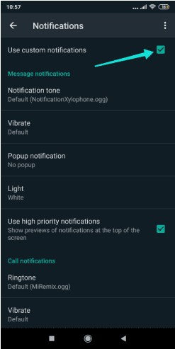 كتم صوت رنين اتصال شخص ما عبر whatsapp
