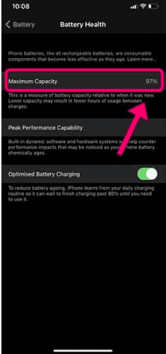 مقدار الاحتفاظ على الطاقة في بطارية الايفون