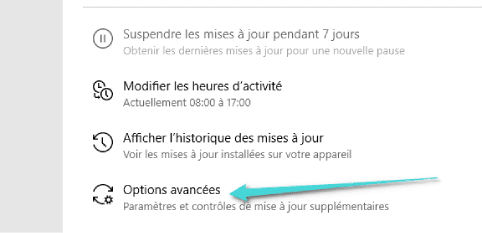 خيارات متقدمة في إعدادات تحديث ويندوز 10