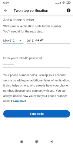 تمكين المصادقة الثنائية لحسابك على linkedin عبر رقم الهاتف