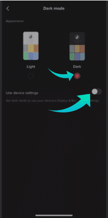 تفعيل الوضع الليلي على تطبيق تيك توك