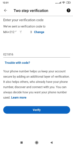 التحقق من رقم الهاتف لتمكين المصادقة الثنائية على لينكد إن