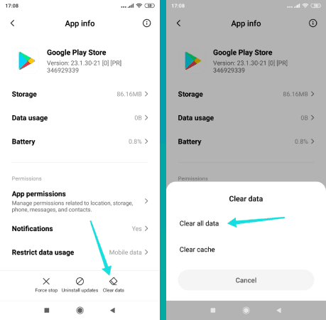 حل مشكلة توقف متجر جوجل بلاي عن العمل عبر حذف بيانات المتجر