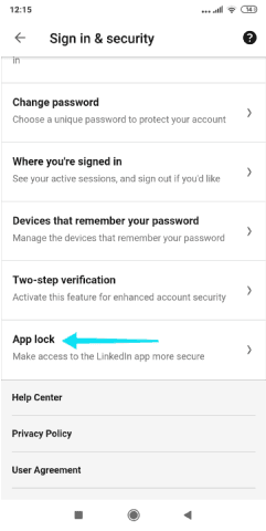 تمكين app lock لحسابك على لينكد إن