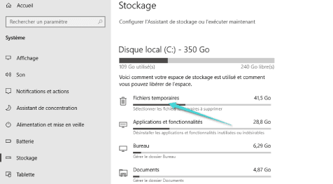 التحقق من وجود مساحة تخزين كافية على الجهاز