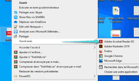 فتح ملف PDF عبر برنامج Acrobat Reader DC