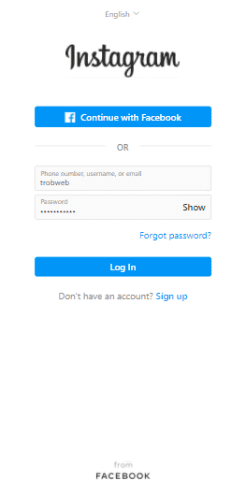 تسجيل الدخول إلى حساب إنستقرام من خلال التطبيق