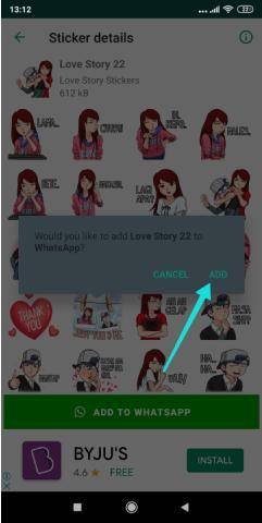 إضافة ملصقات إلى Whatsapp