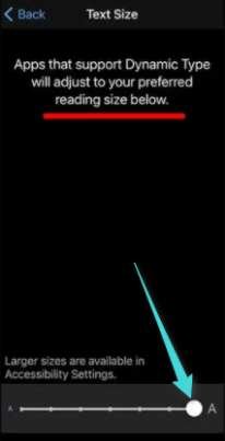 كيفية تغيير حجم الخط في الايفون