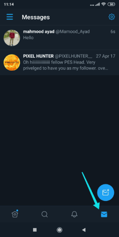 دردشات الخاص على تويتر
