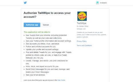 إعطاء صلاحية الوصول إلى حساب twitter