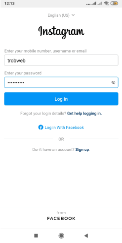 تسجيل الدخول إلى حساب إنستقرام عبر instagram lite