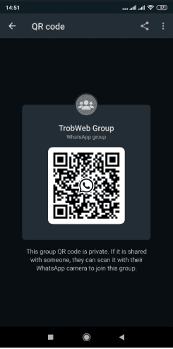 مشاركة كود qr لمجموعة واتس اب