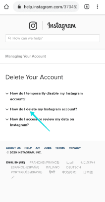 حذف حساب إنستقرام نهائياً عبر الهاتف