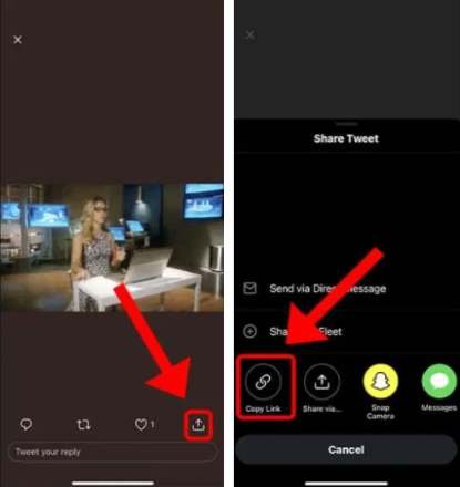 نسخ رابط صورة Gif على تويتر من أجل حفظها
