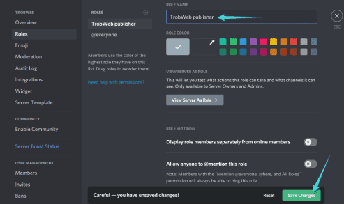 إعداد دوار في سيرفر Discord