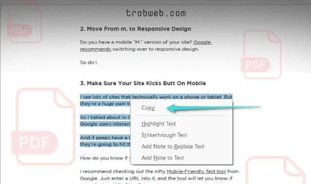 كيفية نسخ النص والصور من ملف PDF