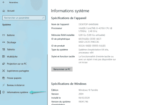 معرفة مواصفات الكمبيوتر