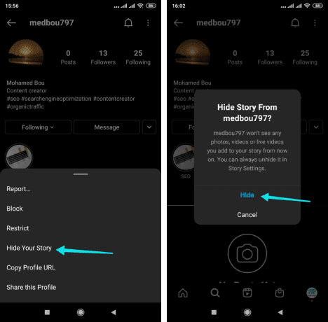 كيفية إخفاء قصص إنستقرام عن شخص
