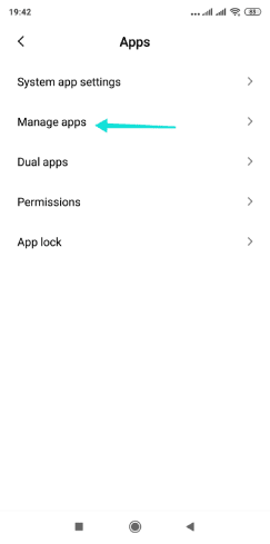 إعدادات إدارة التطبيقات في الاندرويد