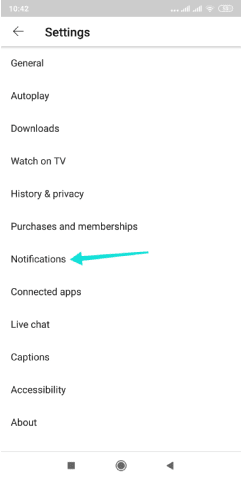 الدخول إلى إعدادات الإشعارات